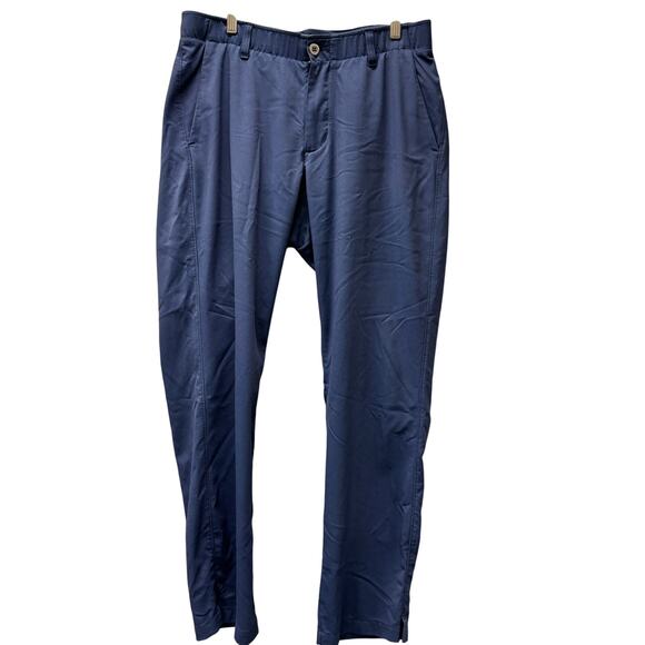 Under armour Golf Pants Mens 34x32 ACTUAL Blue UA Tapered Showdown Activewear - Picture 2 of 7